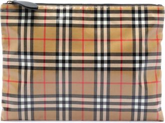 Burberry Pre-owned Clutches, female, Brown, Size: ONE SIZE Pre-owned Vintage Check Clutch Bag