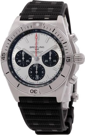 Breitling Chronomat B01 Chronograph Automatic Silver Dial Mens Watch AB0134101G1S2