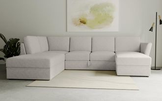 HOME AFFAIRE Wohnlandschaft &raquo;Lavars Schlafsofa&laquo; mit Bettfunktion und Stauraum, in zwei verschiedenen Bezugsqualit&auml;ten