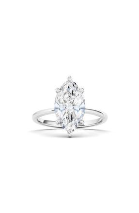 HauteCarat Marquise Cut Lab Created Diamond Ring in 2.00 Ctw 18K White Gold at Nordstrom, Size 4.5