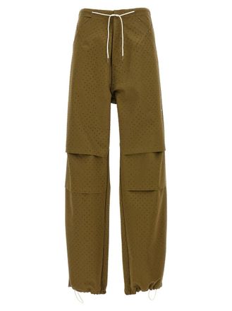 Darkpark Olive CRYSTAL STUDDED SATIN PANTS
