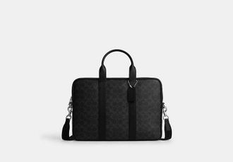 Coach Mens Austin Brief in Signature Canvas | PVC