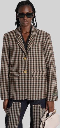 Ganni Blazer In Beige Polyester