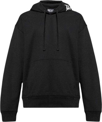 Diesel Heren Rugbedrukking Logo Hoodie (Zwart)