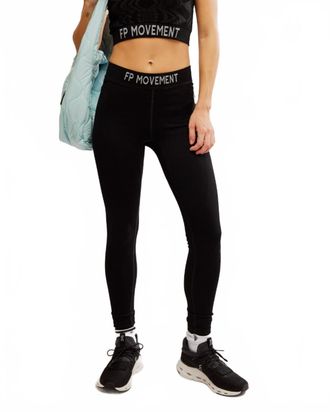 Free People Long Haul Logo Leggings In Black