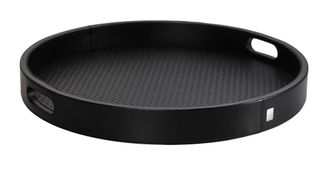Schubiger M&ouml;bel Tablett Lederoptik, Schwarz D: 46cm