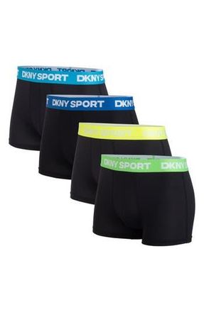 DKNY Pack of 4 Assorted Trunks in Black/blue/yellow/green at Nordstrom Rack, Size X-Large