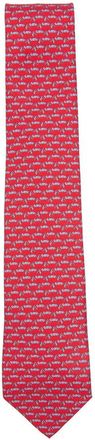 Ferragamo Race-print Silk Tie