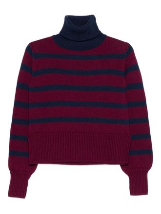 Merci striped roll-neck sweater - women - Abalone Shell - M - Red