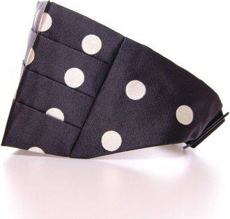 Dolce & Gabbana Mens Polka-Dot Silk Cummerbund Black Belt