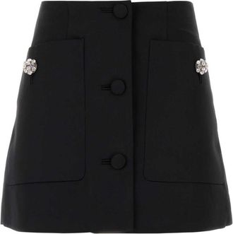 Prada Black wool mini skirt