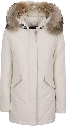 Woolrich Luxury Arctic Raccoon Fur-Trimmed Polyester Down Jacket