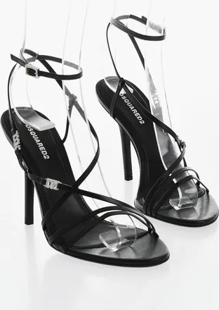 Dsquared2 ICON Leather Ankle-Strap Sandals, 10 mm Heel Dsquared2