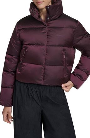 Champion Water Resistant Crop Puffer Jacket in Burgundy at Nordstrom, Size X-Small