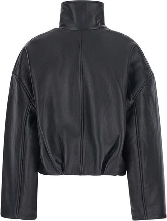 Rotate Womens Oversized Leather Jacket Black Coat