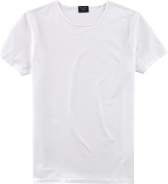 Olymp T-Shirt OLYMP Casual, Herren, Gr. 3XL, weiss (wei&szlig;), Single Jersey, Obermaterial: 95% Baumwolle, 5% Elasthan, Basic, Rundhals, Shirts T-Shirt, mit Rol