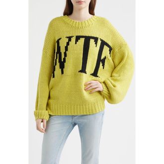 Dressed in Lala WTF Crop Sweater in Chartreuse at Nordstrom, Size Small