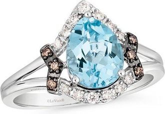 Le Vian 14K 1.21 Ct. Tw. Diamond & Aquamarine Eternity Ring