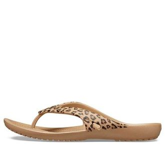 Crocs (WMNS) Crocs Kadee ll Leopard Print Flip-Flops Brown 206398-98R
