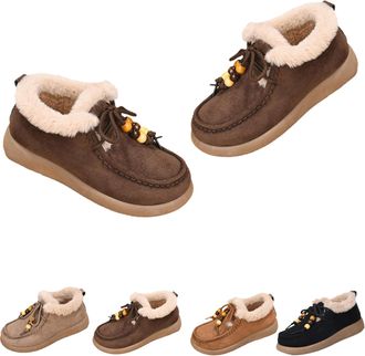 Generic Fashion Beaded Lace Up Comfort Round Toe,Womens Suede Fur Lined Flat Loafers with Lace,Warm Cotton Shoes Womens Suede Platform Loafers,Women Lined Sli