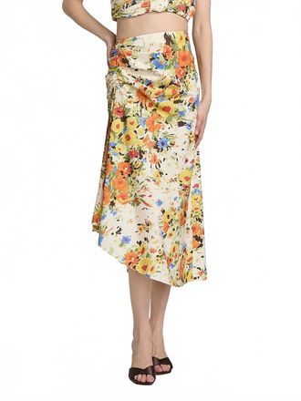 A.L.C. Naomi Midi Skirt In Butter Poppy Multi