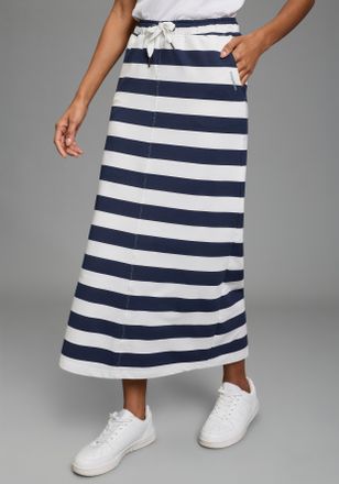 Kangaroos Sweatrock KANGAROOS, Damen, Gr. 32, marine, wei&szlig;, Sweatware, Obermaterial: 95% Baumwolle, 5% Elasthan, figurumspielend lang, R&ouml;cke Sweatrock, in Midil