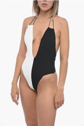 Elou Two-Tone Crochet TAYA One Piece Swimsuit size Xs