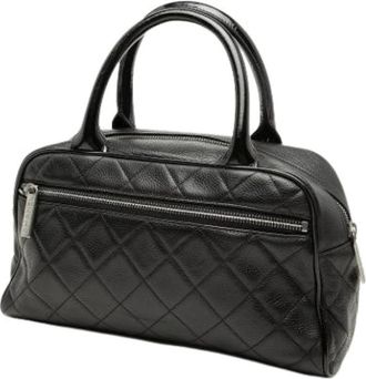 Chanel Borsa Pre-owned in Caviar Trapuntato con Zip Superiore - - Pre-owned - Donna - Nero - ONE SIZE
