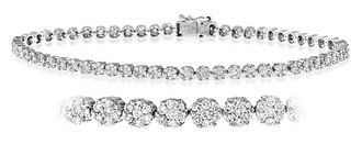The Diamond Store Ava Diamond Cluster Bracelet 5.00ct H/Si Quality set in 18K White Gold