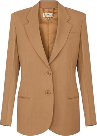 Elisabetta Franchi Giacca in gabardina fluida - Jackets - Mujer - Beige - XL