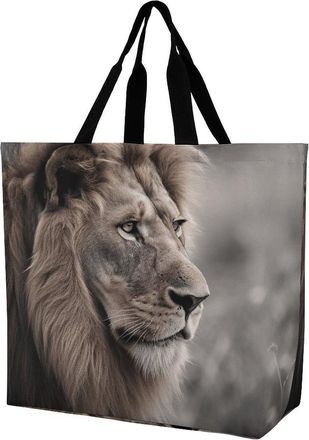 Generic Wildlife Lion Handbag Eco Friendly Shopper Bag Lightweight Shoulder Bags For Daily Use Travel Beach
