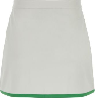 Sporty & Rich Womens Contrast-Trim A-Line Skirt White Polyester