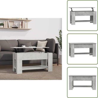 vidaXL The Living Store Tavolino Salotto Grigio Cemento 101x49x52 cm Legno Multistrato - Tavolo da pranzo temporaneo