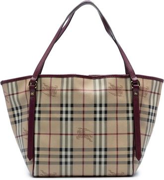 Burberry 2000-2017 Small Haymarket Check Coated Canvas Canterbury tote bag - women - Fabric/Calf Leather/Leather - One Size - Brown