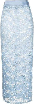 Fleur du Mal Rosalia lace skirt - women - Nylon/Spandex/Elastane - 4 - Blue