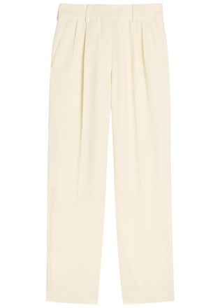 Blazé Milano Fox Pleated Wool-crepe Trousers - Cream - 4 (UK14 / L)