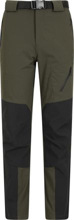 Mountain Warehouse Mens Trekking Trousers - Water Resistant, Stretch Fabric, UV50+ Protection Green (Short Length) Mens W38