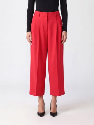 Elisabetta Franchi High-Waisted Cropped Wide-Leg Gabardine Trousers