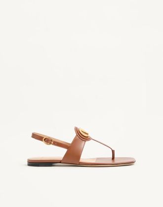 Valentino Garavani Sandalo Thong VLogo Signature In Vitello Donna TABACCO 36.5