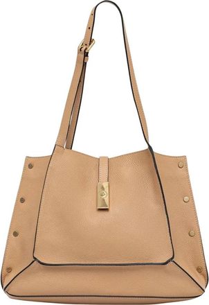 Pollini Studded Pebbled Tote Bag - Dames - Shoppers - Beige - ONE Size - Leer - Tassen