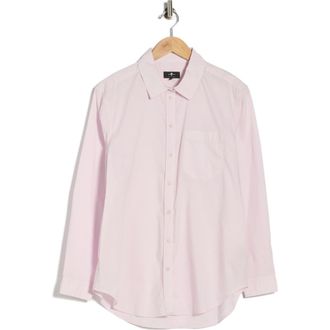 Seven 7 Cotton Poplin Button-Up Shirt in Lavender Fog at Nordstrom Rack, Size X-Large