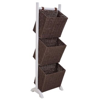Wanderlust Deco Wanderlust Deco - Revistero Con Soporte De Madera Y Tres Cestos 37x27x115