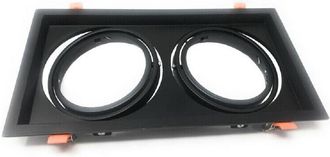 Trade Shop Trade Shop Traesio - Trade Shop - Porta Faretto Incasso Doppio Faretto Ar111 Rettangolare Orientabile P-ar111-2 - Negro