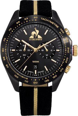 Le Coq Sportif Mens Accessories Rooster Black Nylon Digital Watch in Black/Gold - One Size