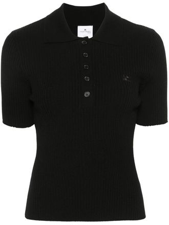 Courr&egrave;ges Signature Rib Knit Polo Clothing