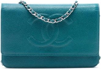 Chanel Pre-owned Cross Body Bags, female, Blue, Size: ONE SIZE Pre-owned Vintage Cross Body Bag