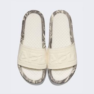 Athletic Propulsion Labs Womens Big Logo Techloom Slide Sandal In Pristine/silver Travertine/marble