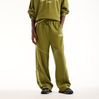 New Balance Uomo Trackside French Terry Pant in Verde, Maglia di Poliestere, Taglia XL
