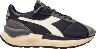 Diadora Mercury Elite Retro leren sneakers - Heren - Sneakers - Zwart - 40 EU - Katoen - Schoenen