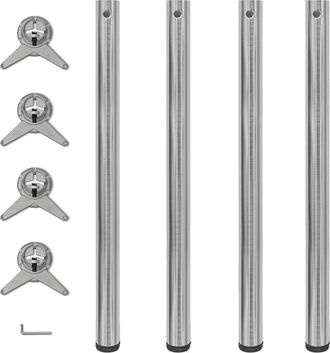 vidaXL Vidaxl - 4 Patas De Mesa Ajustables En Alturas 870 Mm Color N&iacute;quel Pulido